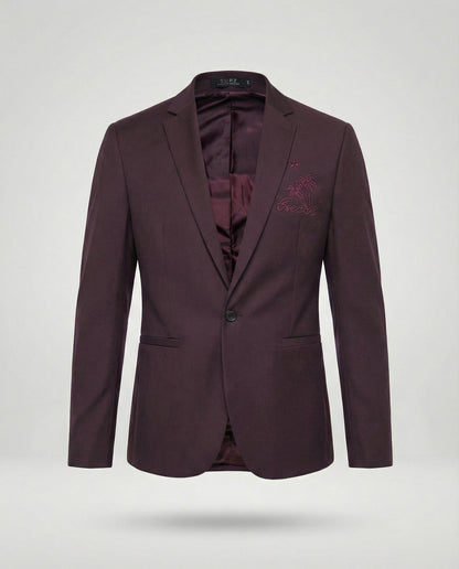Herren Blazer Sportlich Stickmotiv