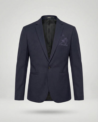 Herren Blazer Sportlich Stickmotiv