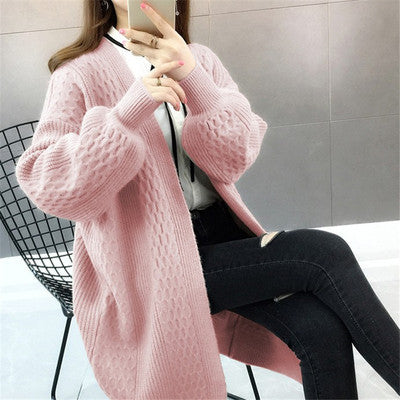 Damen Grobstrickcardigan Offener Schnitt V-Ausschnitt Norvielle