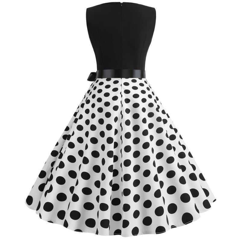 Damen Swingkleid Kontrast-Oberteil Schwingrock Norvielle