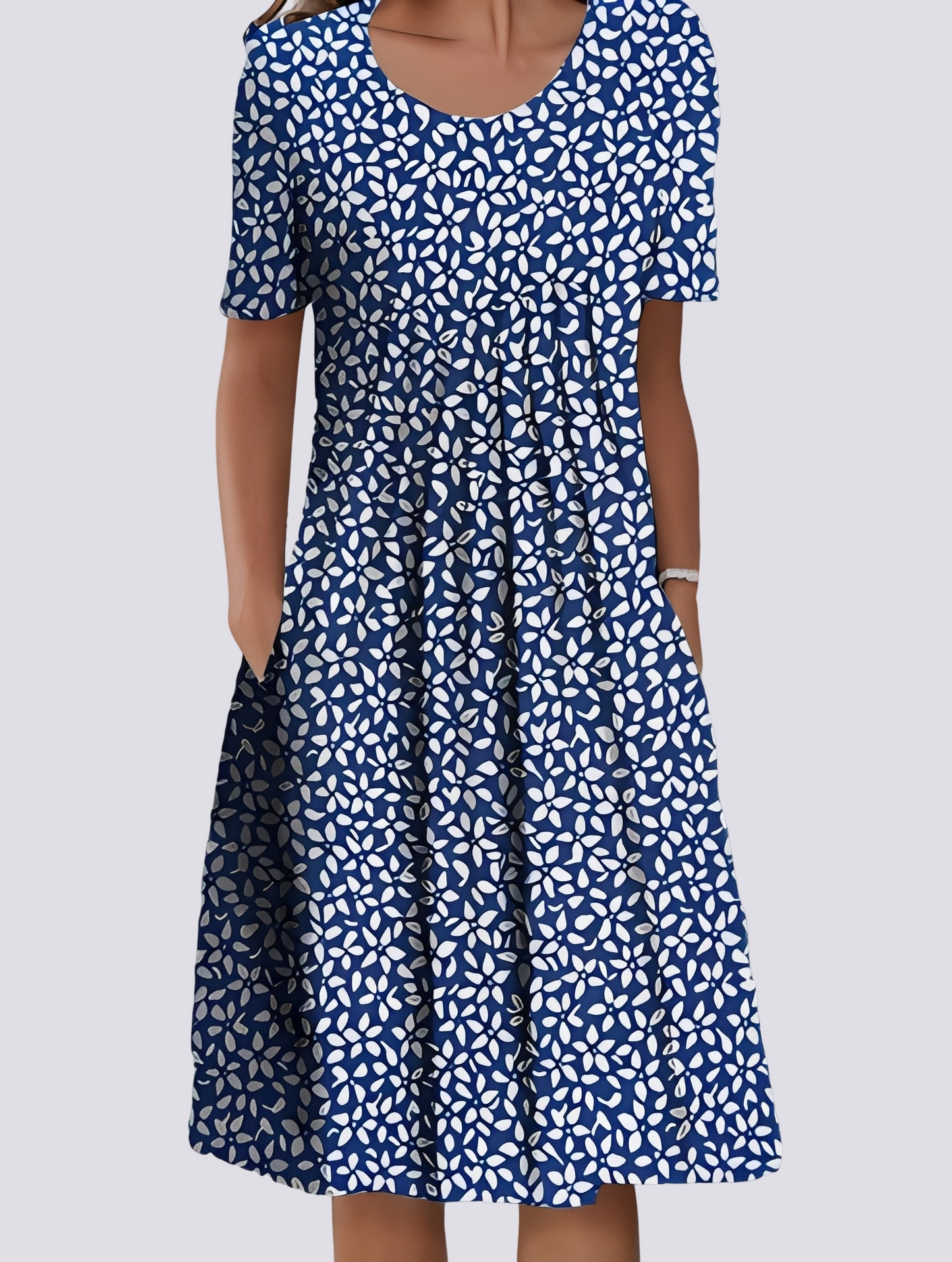 Damen Lockeres Blumenmuster-Kleid