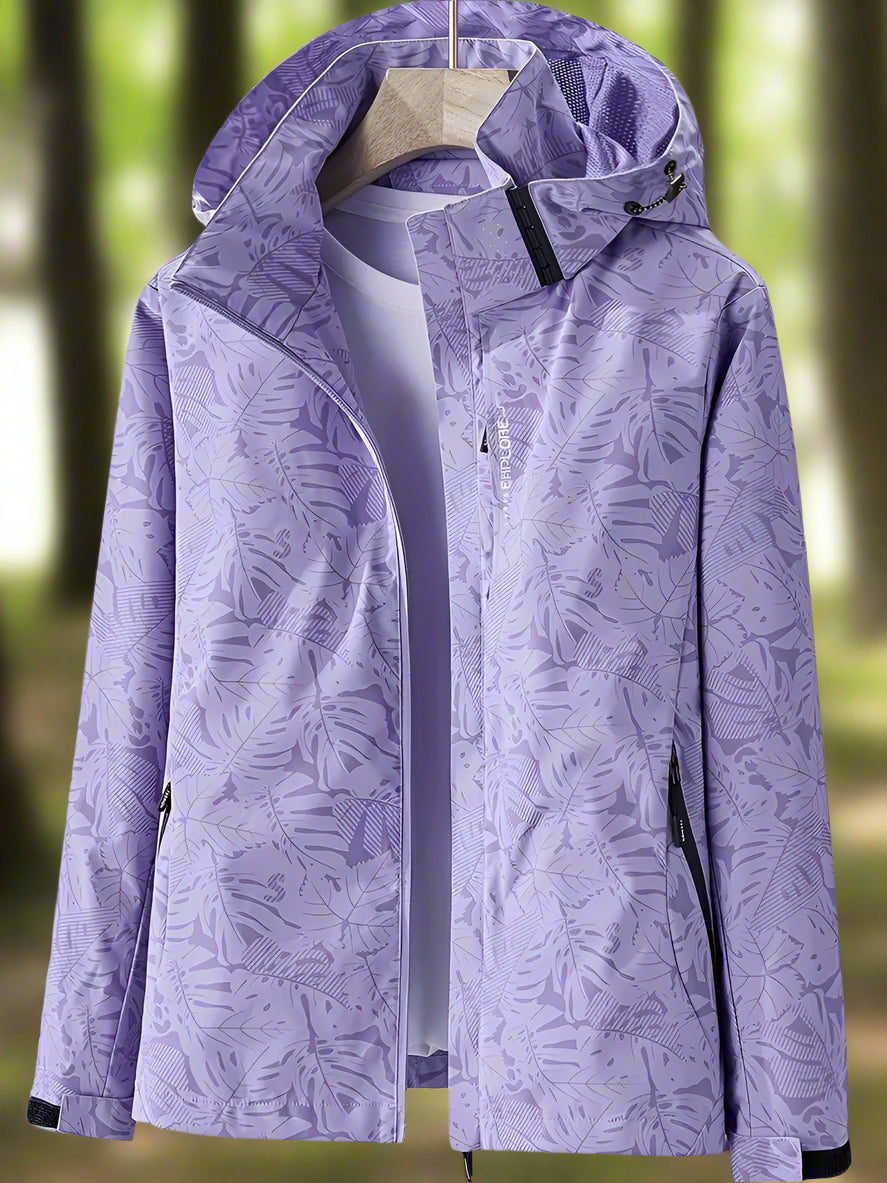Damen Freizeitjacke Wasserabweisend Blattmuster