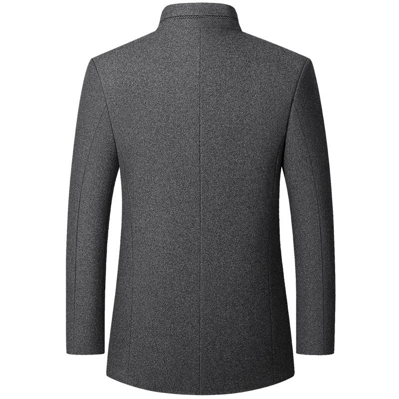 Herren Wollmantel Knöpfe Elegant