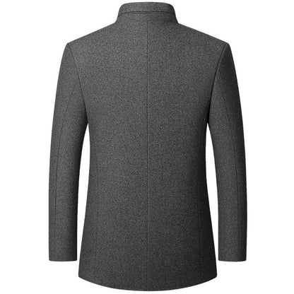 Herren Wollmantel Knöpfe Elegant