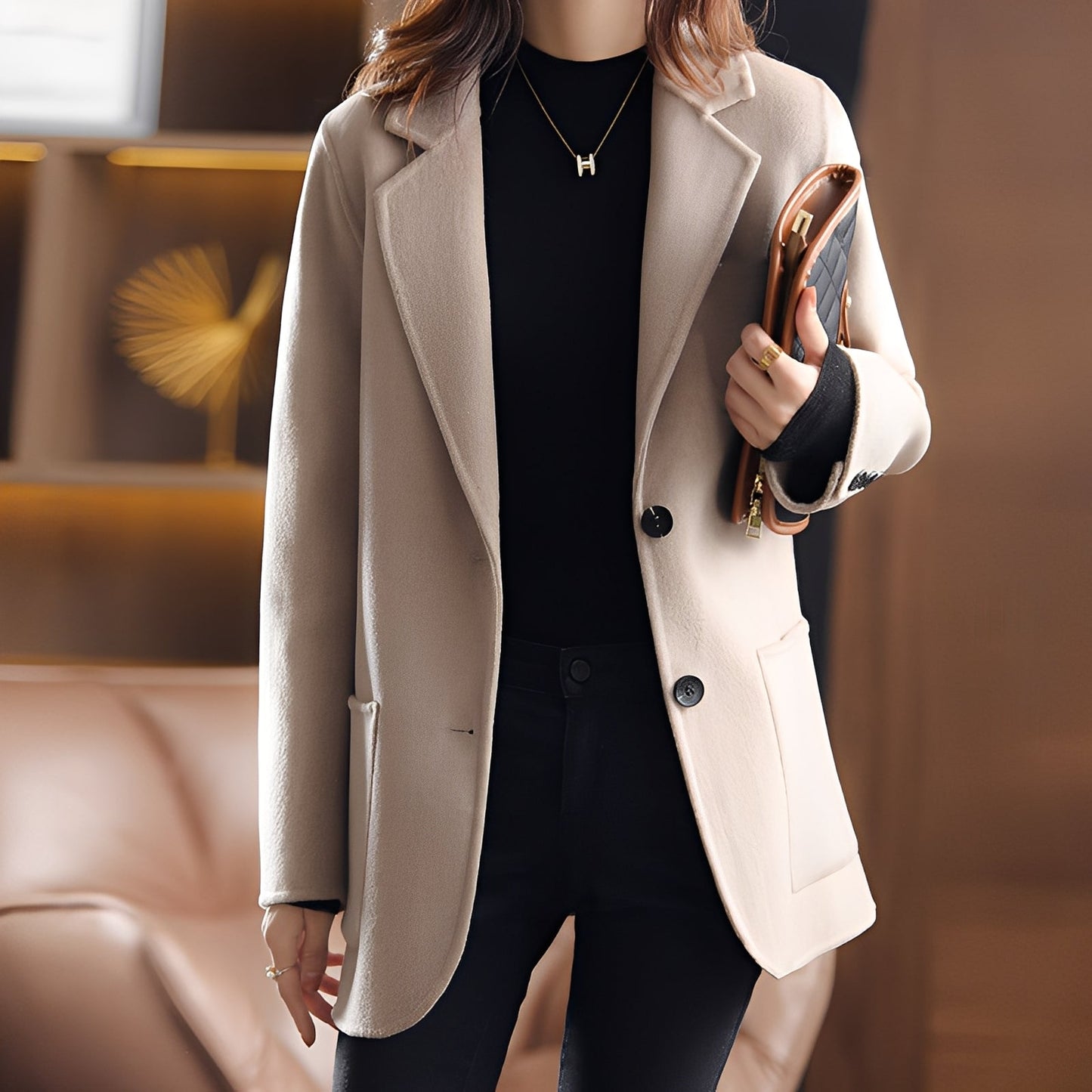 Damen Blazer Wolle Reverskragen