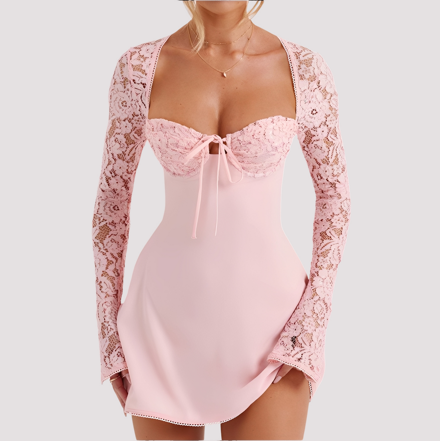 Damen Rückenfreies Minikleid Stoff - Norvielle
