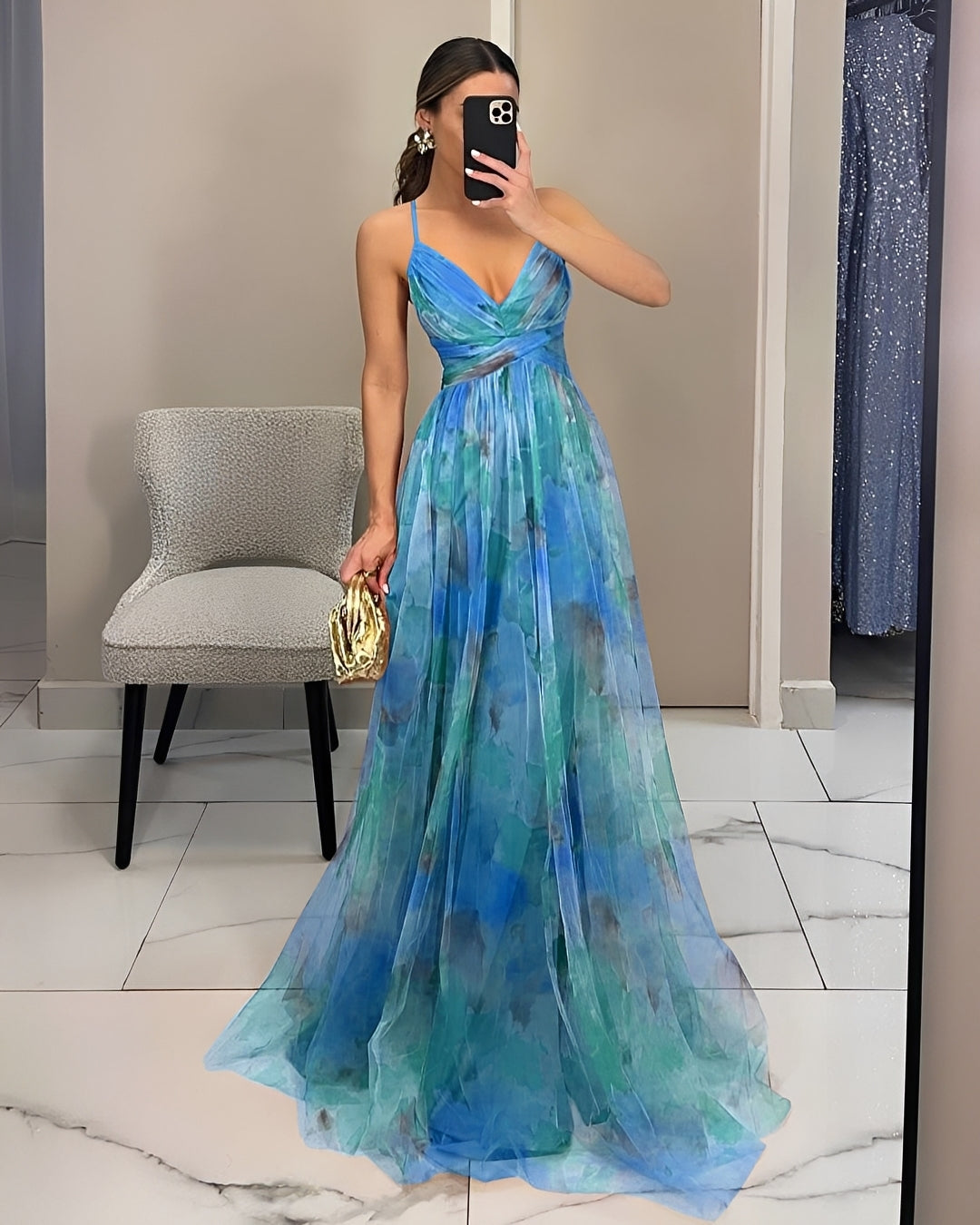 Damen Maxikleid Stilvoll Lang
