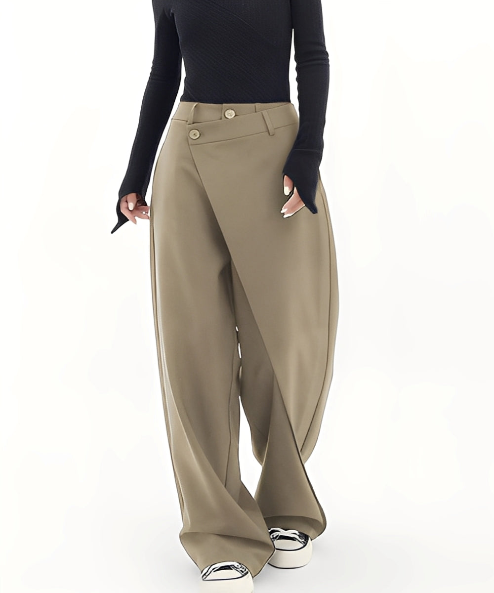 Arpa Damenweite Hose Elegantes Design Schwarz - Norvielle