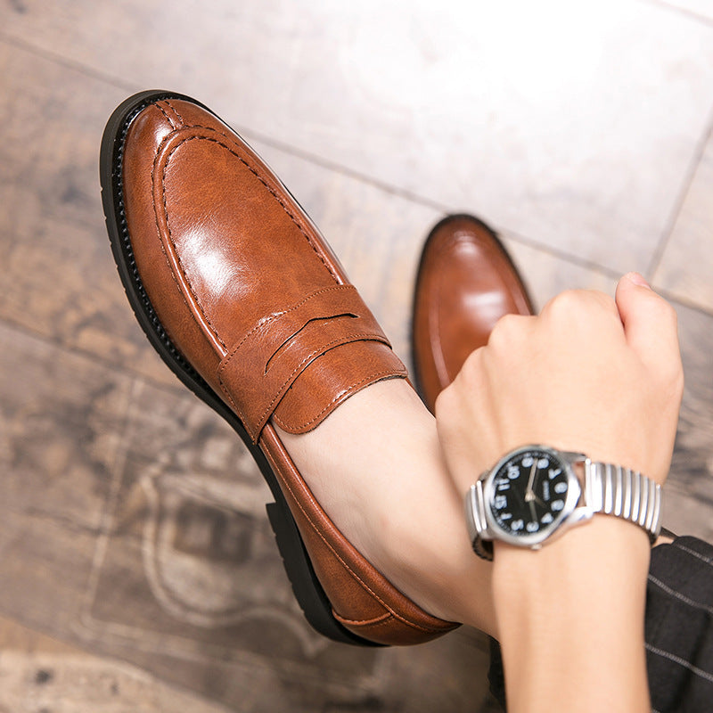 Herren Slipper Klassisch Leder Schwarz - Norvielle