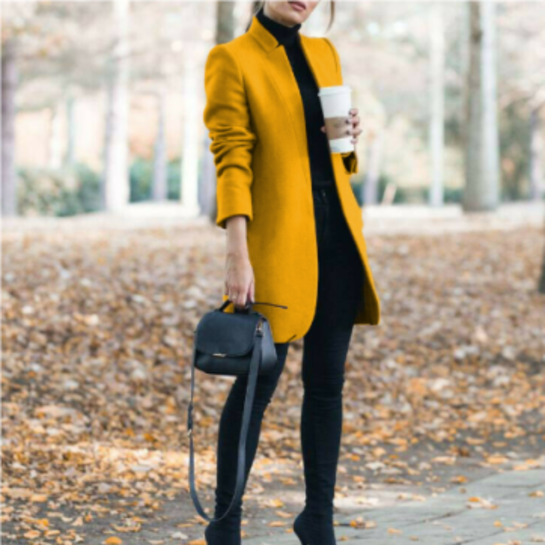 Norvielle Damen Wintermantel Stehkragen Zeitloses Design