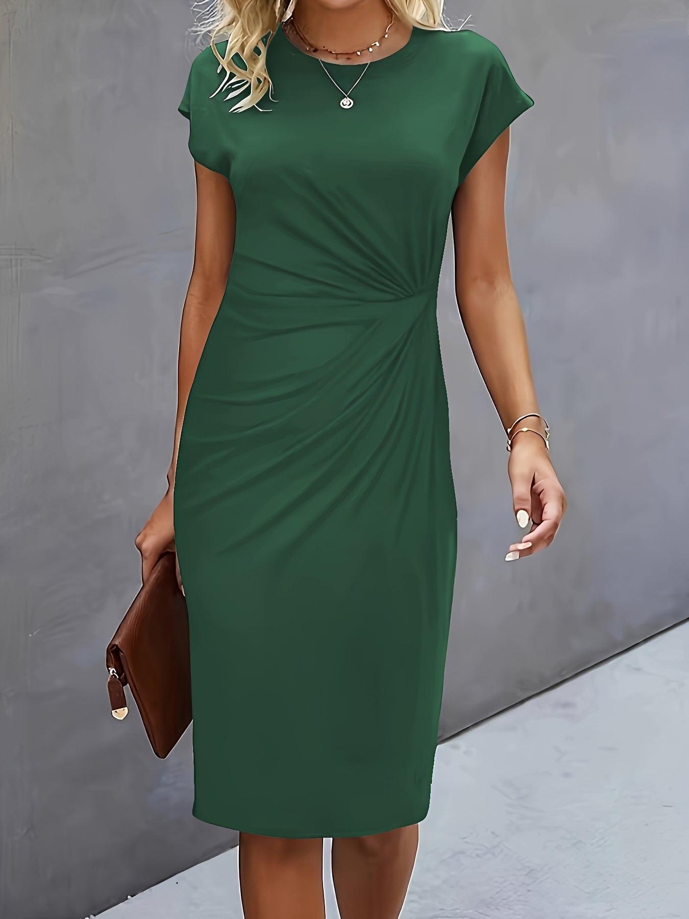 Damen Kleid mit Knotenbund Elegantes Design