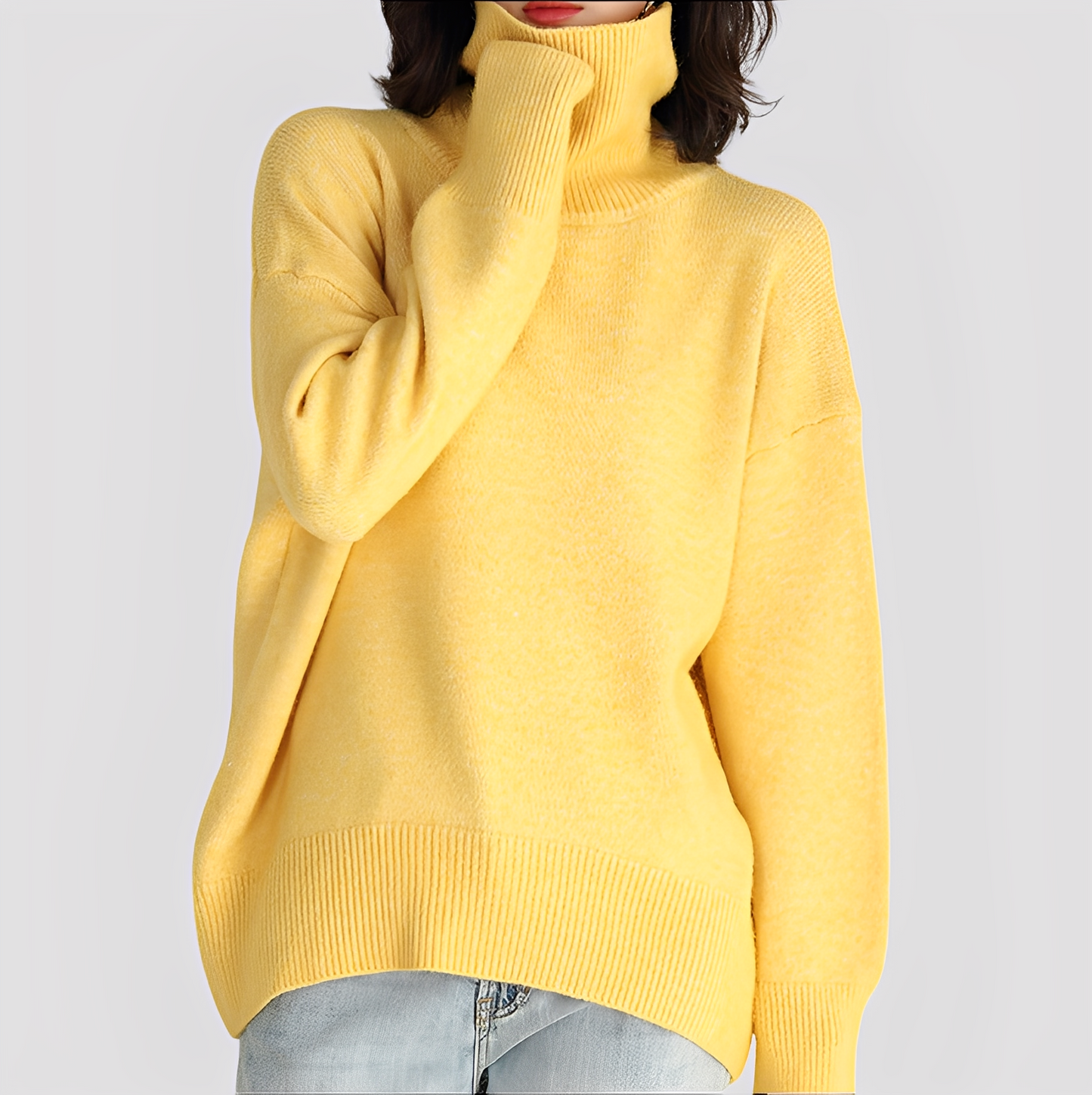 Damen Rollkragenpullover Übergroß Nylah