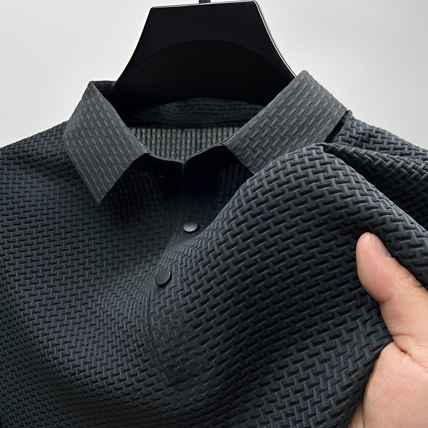 Herren Kurzarm Poloshirt Stilvoll Weiß