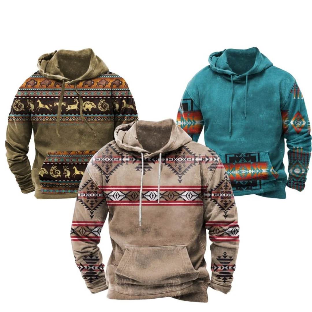 Herren Hoodie Langarm mit Kängurutasche Lässig Grau