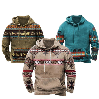 Herren Hoodie Langarm mit Kängurutasche Lässig Grau
