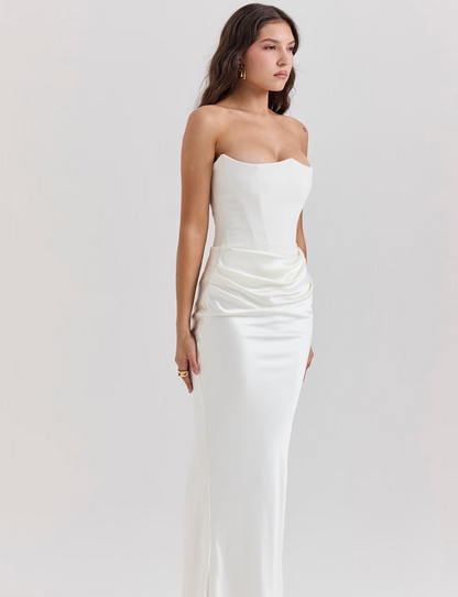 Norvielle Damen Maxikleid Korsett-Design