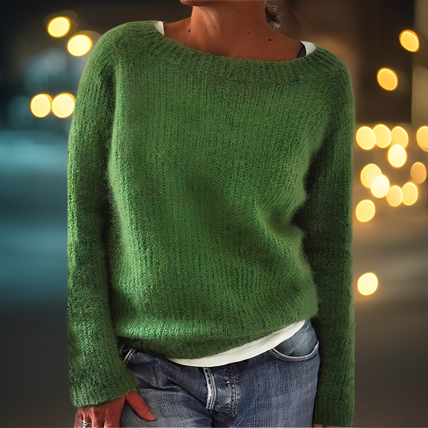 Abeeha Damen Pullover Locker Tanne