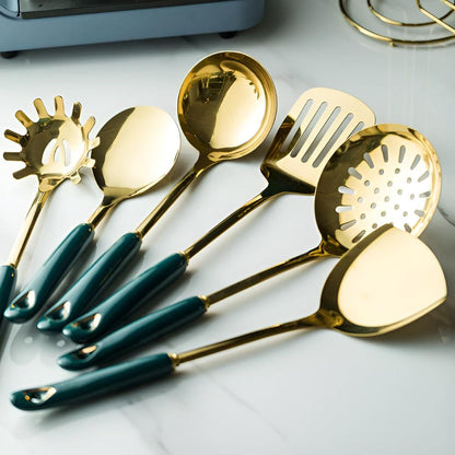 Edelstahl-Besteckset Goldfarben 18/10