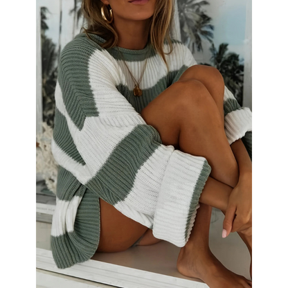 Norvielle Damen Oversize Pullover Gestreift