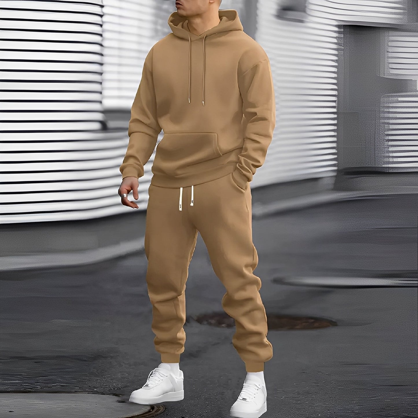 Herren Sportanzug Set mit Kapuze Bequem