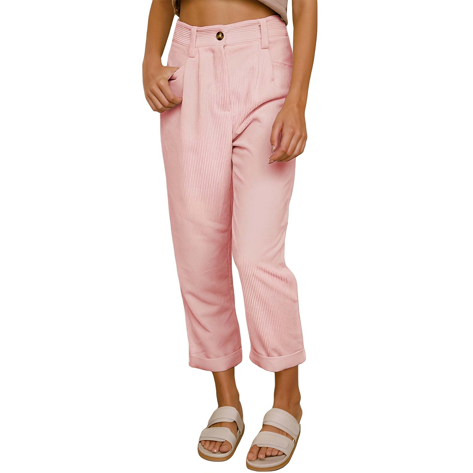 Damen Cordhose Hohe Taille - Norvielle