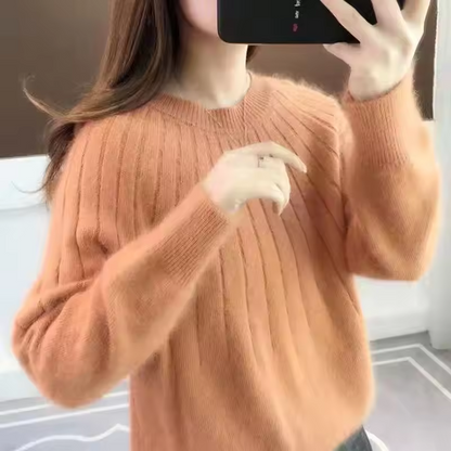 Norvielle Damen Strickpullover Kaschmirweich Rippmuster
