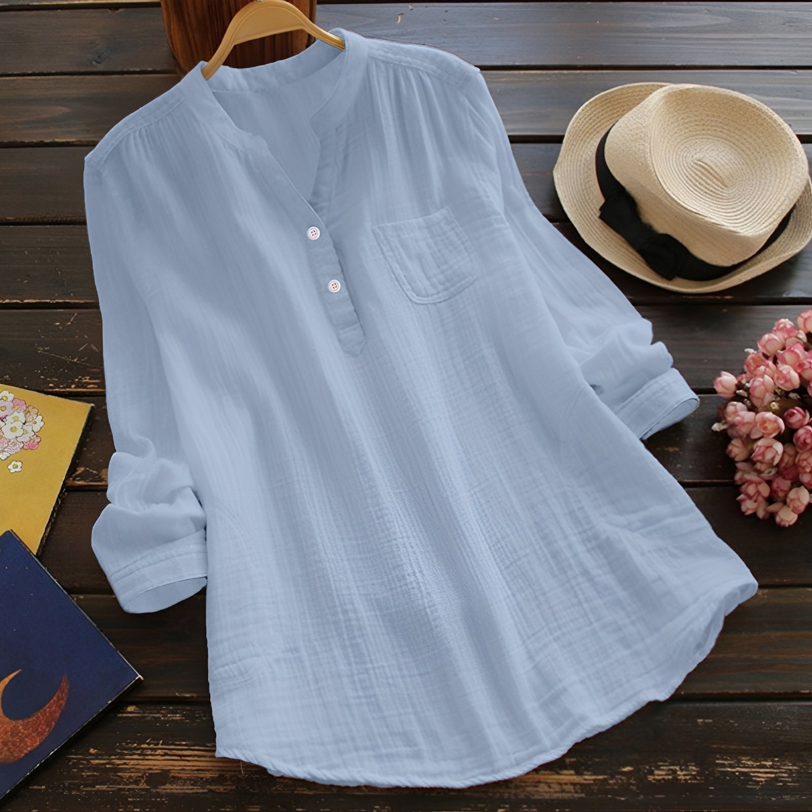 Damen Bluse Lockere Alltagsbluse Zeitlos - Norvielle
