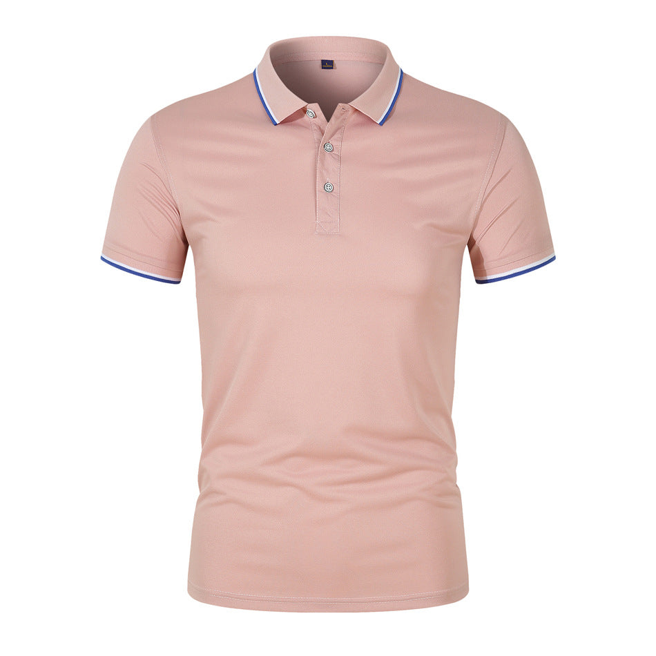 Herren Slim-Fit Poloshirt Kurzarm Baumwolle Weiß