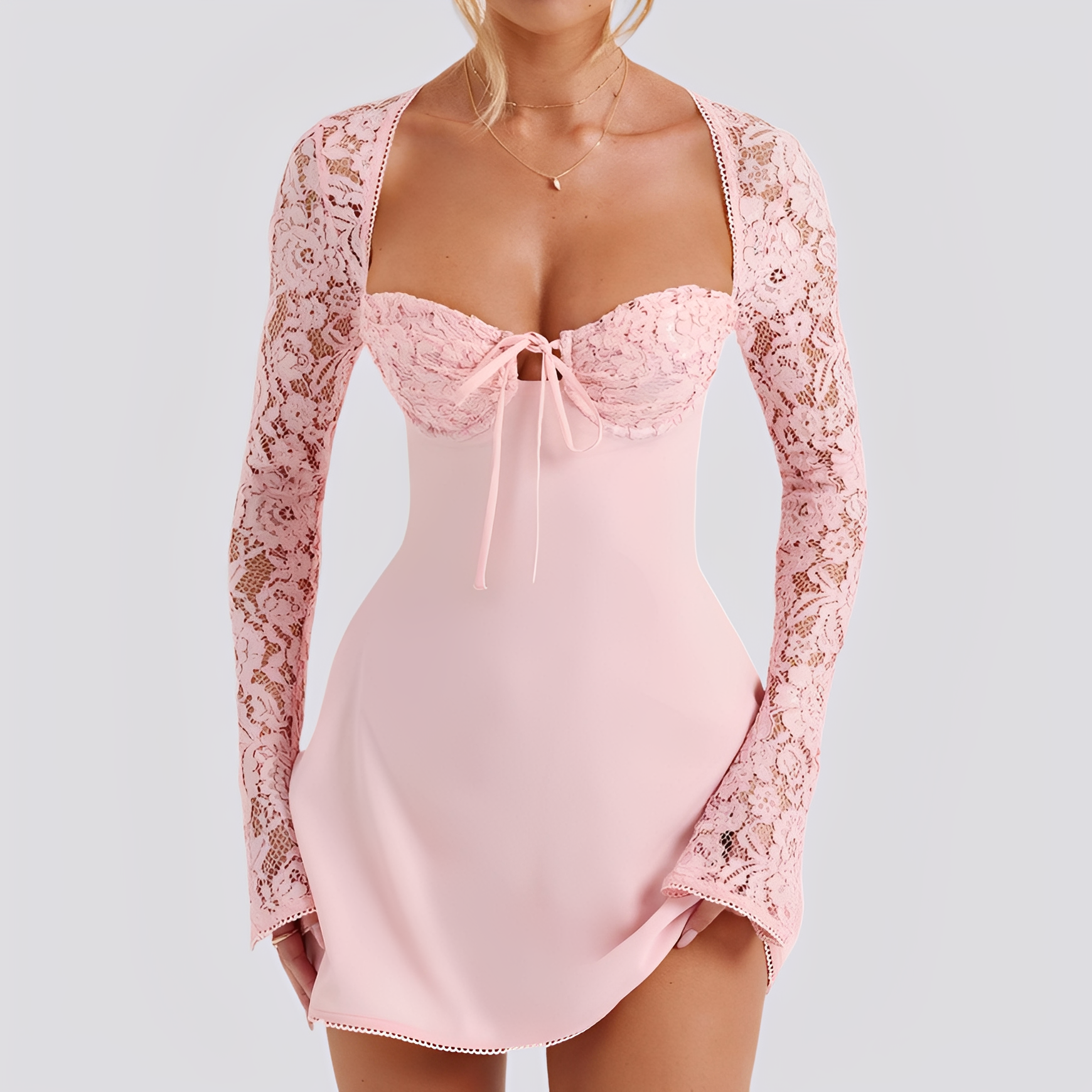 Damen Minikleid Rückenfrei Figurbetonter Stoff Schwarz - Norvielle