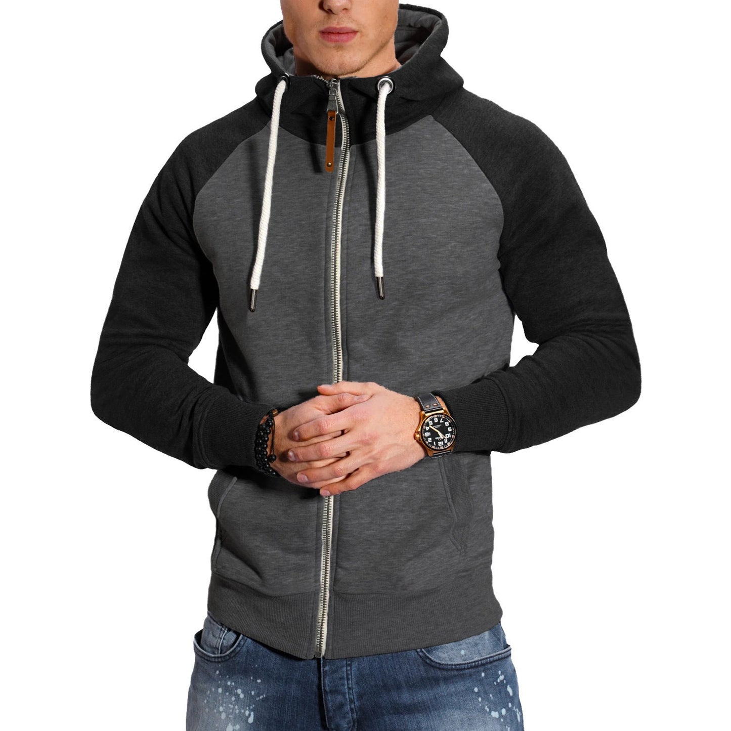 Herren Sportjacke Kapuze Modern