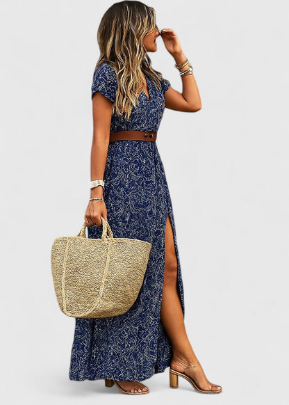 Damen Maxikleid Lässig V-Ausschnitt Boho Stil - Norvielle