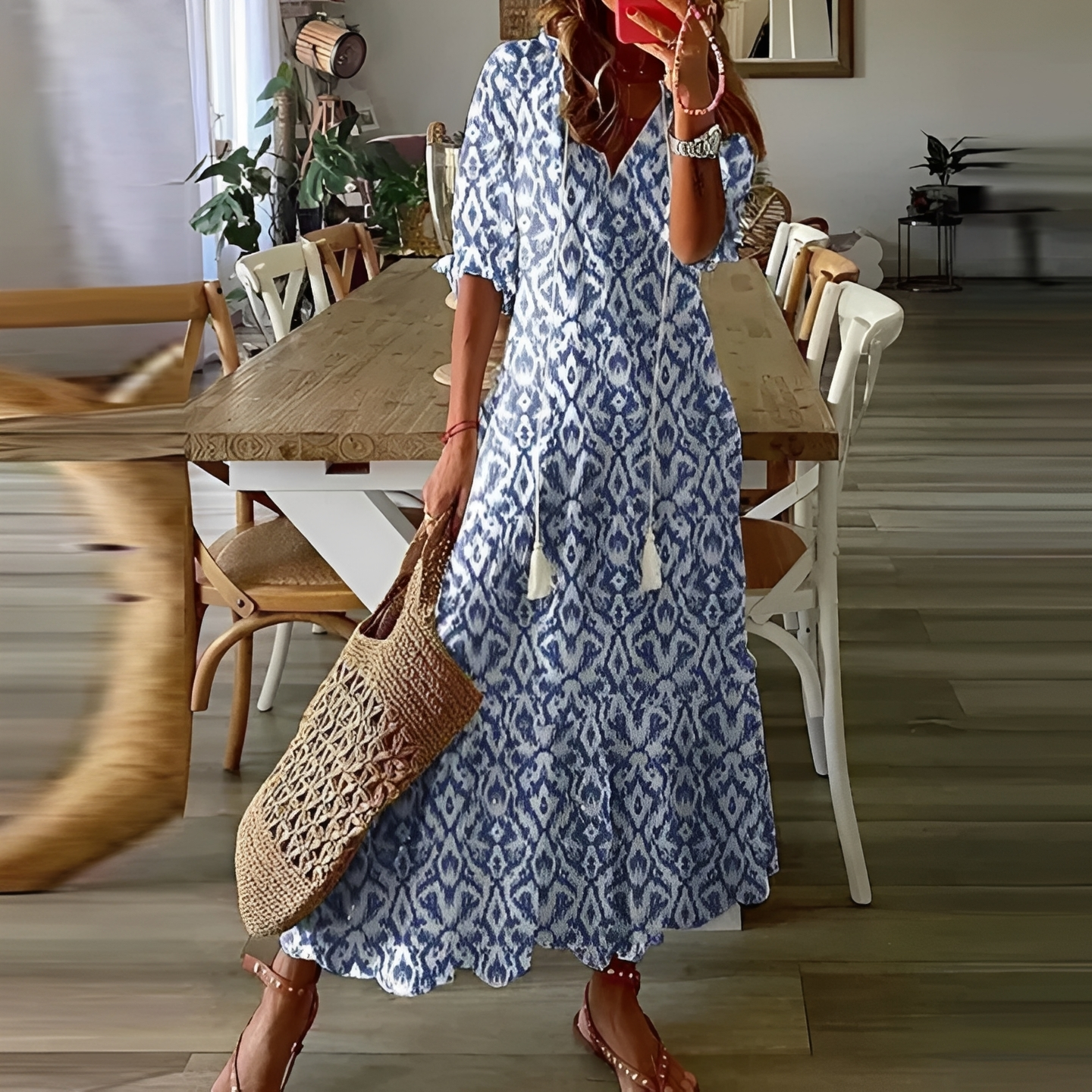 Lylea Damen Sommerkleid Leicht Chiffon
