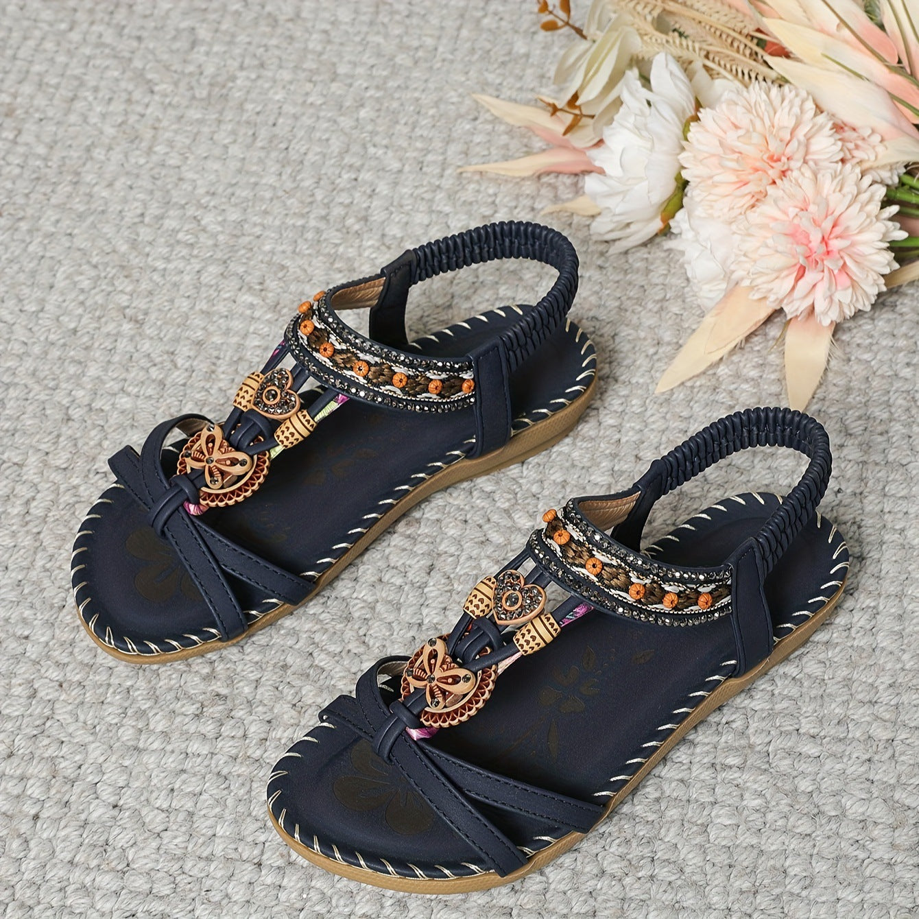 Damen Retro Zehenstegsandalen