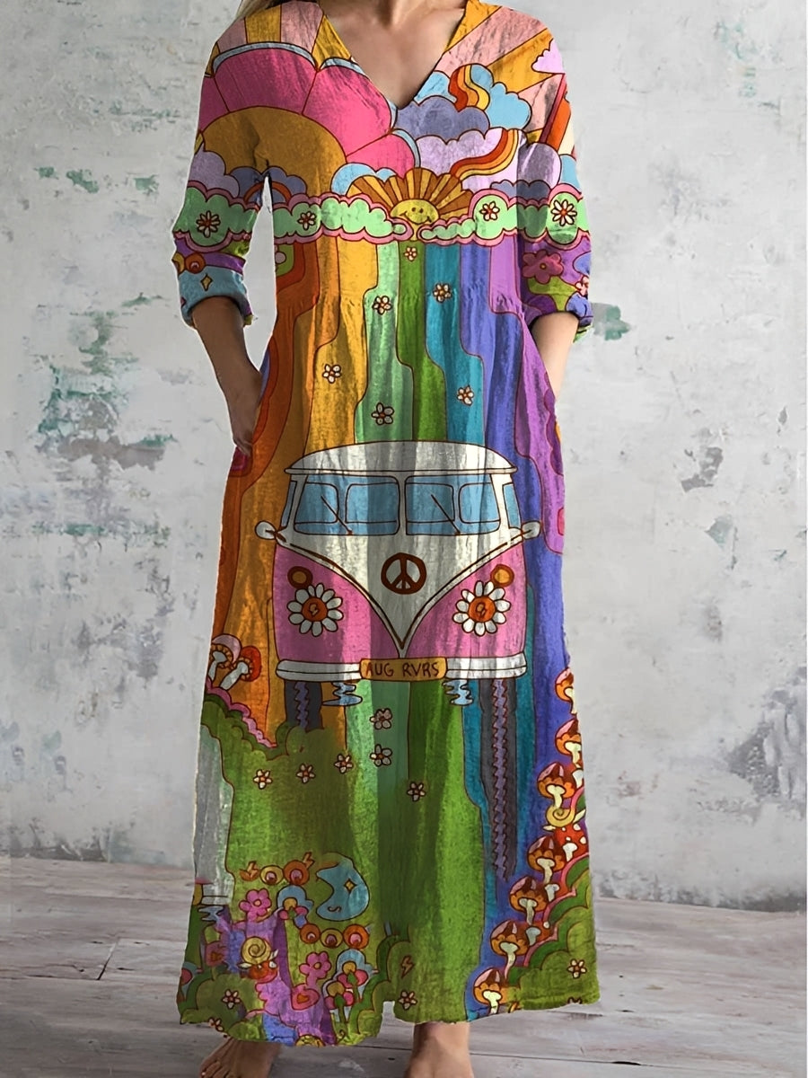 Damen Blumenkleid Lockeres Design