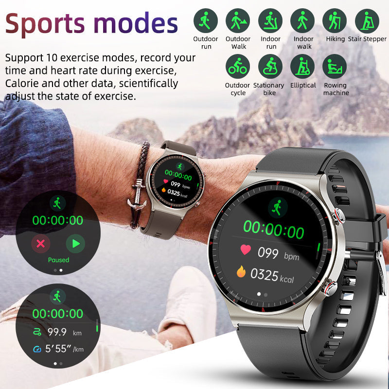 Medizinische Smartwatch EKG 512Hz Biosensor SpO2 Herzfrequenz IP67