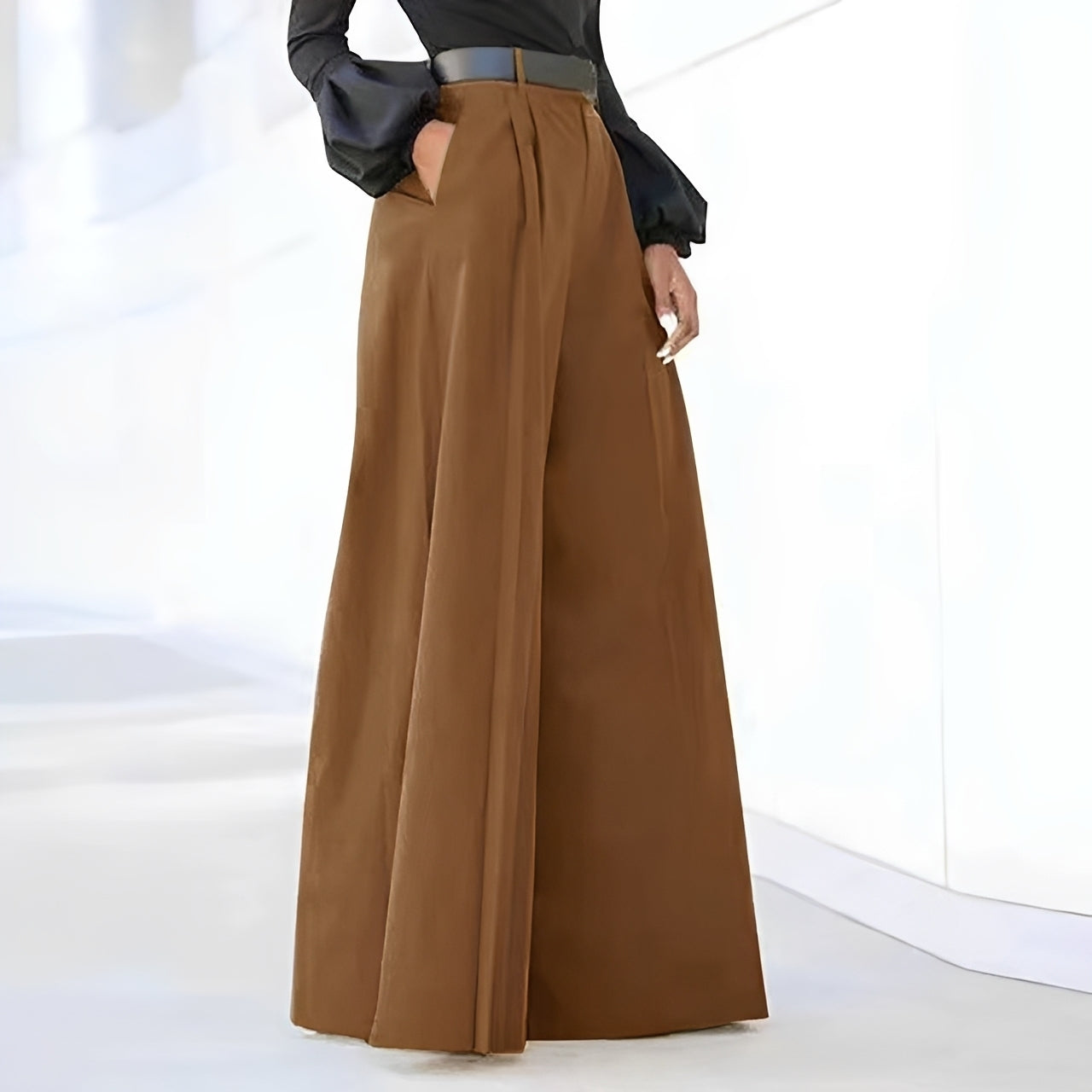 Damen Weite Schlaghose Elegantes Design