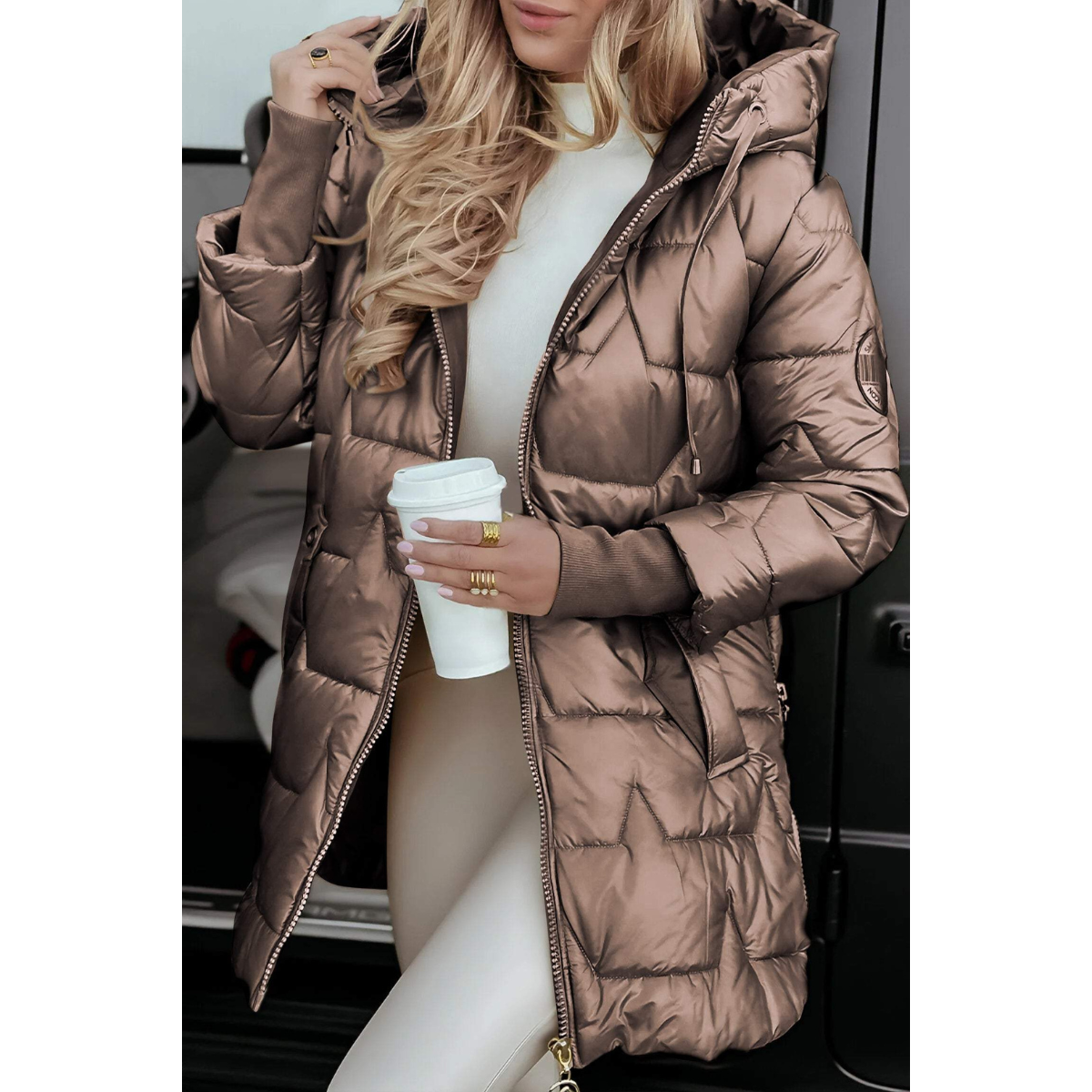 Norvielle Damen Pufferjacke Mit Kapuze