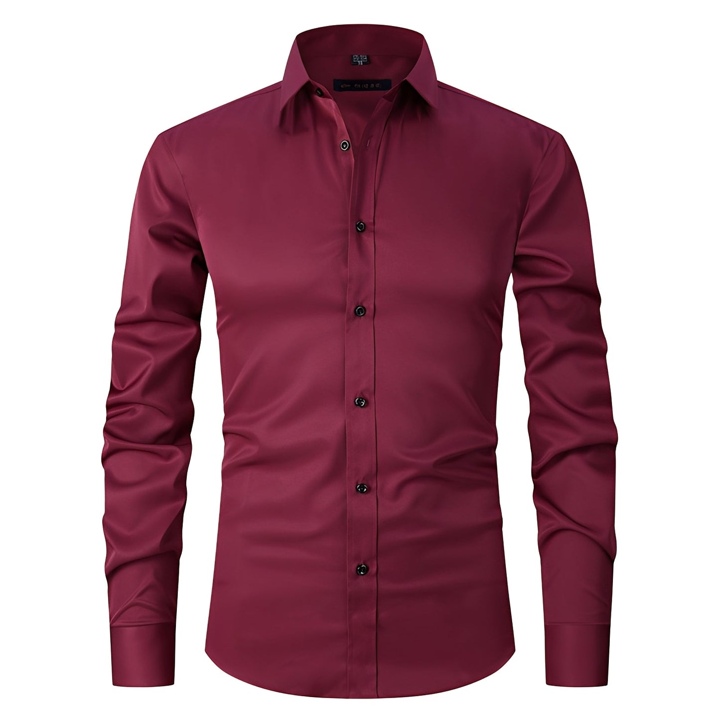 Herren Langarmhemd Modern Slim Fit Baumwolle Weiß