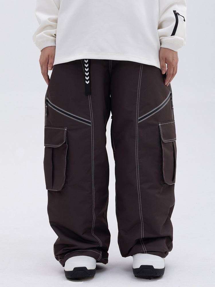 Damen Oversize Hose Baggy Beinform Cargotaschen