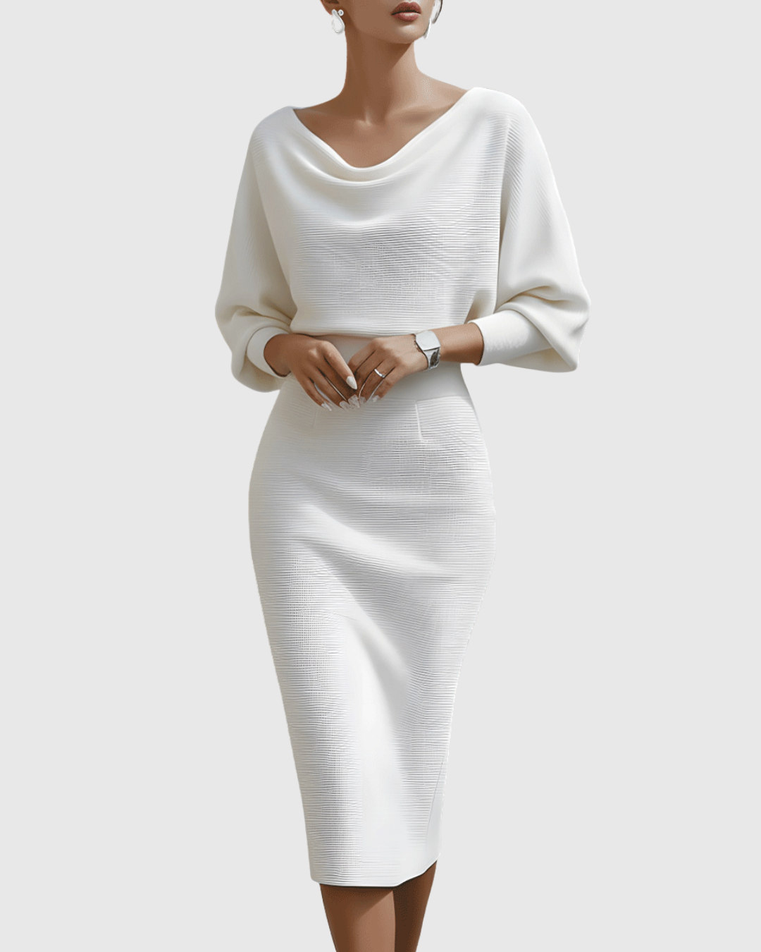 Elegantes Damen Midikleid mit Drapierung