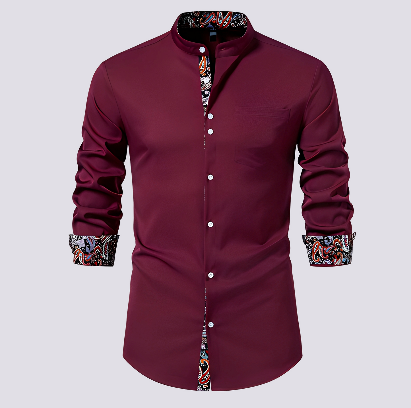 Herren Langarmhemd Modern Baumwolle Weiß