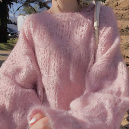 Damen Pullover Weich Locker