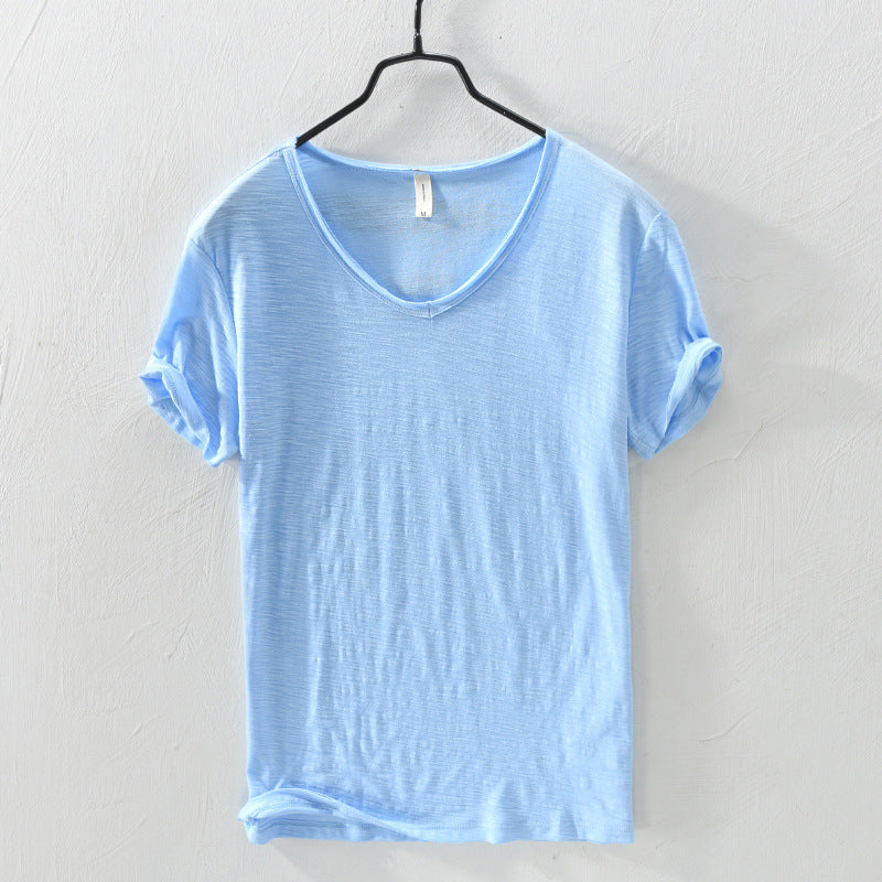 Damen Slim-Fit T-Shirt Lässig Baumwolle Weiß