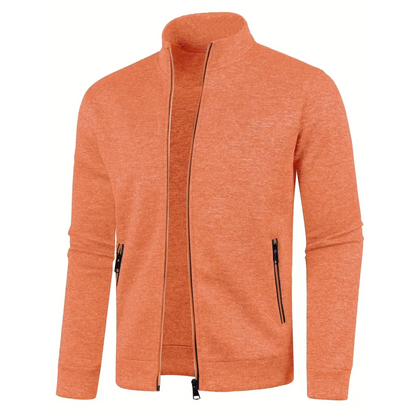 Herren Strickjacke Reißverschluss Zeitlos Grau
