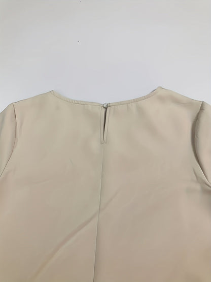 Elegantes Damen Freizeitkleid 3/4-Ärmel Zeitlos Beige