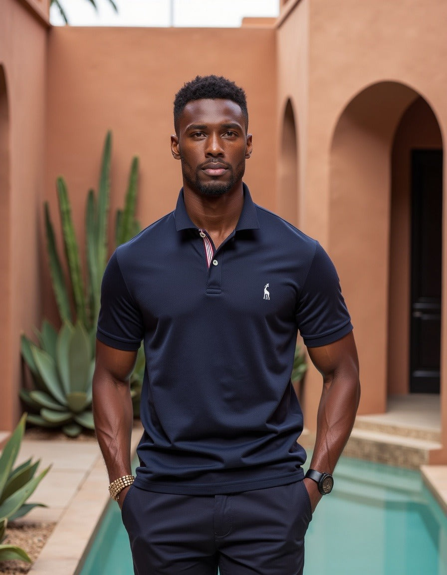 Herren Slim Fit Polo Shirt Klassisch Weiß - Norvielle