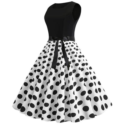 Damen Swingkleid Kontrast-Oberteil Schwingrock Norvielle