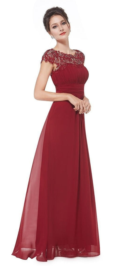 Damen Maxikleid Spitzenoberteil Fließender Schnitt Norvielle