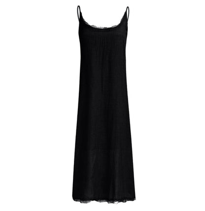 Damen Maxikleid Boho-Stil Spitzendetails Norvielle