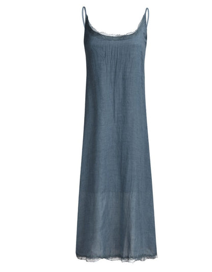 Damen Maxikleid Boho-Stil Spitzendetails Norvielle